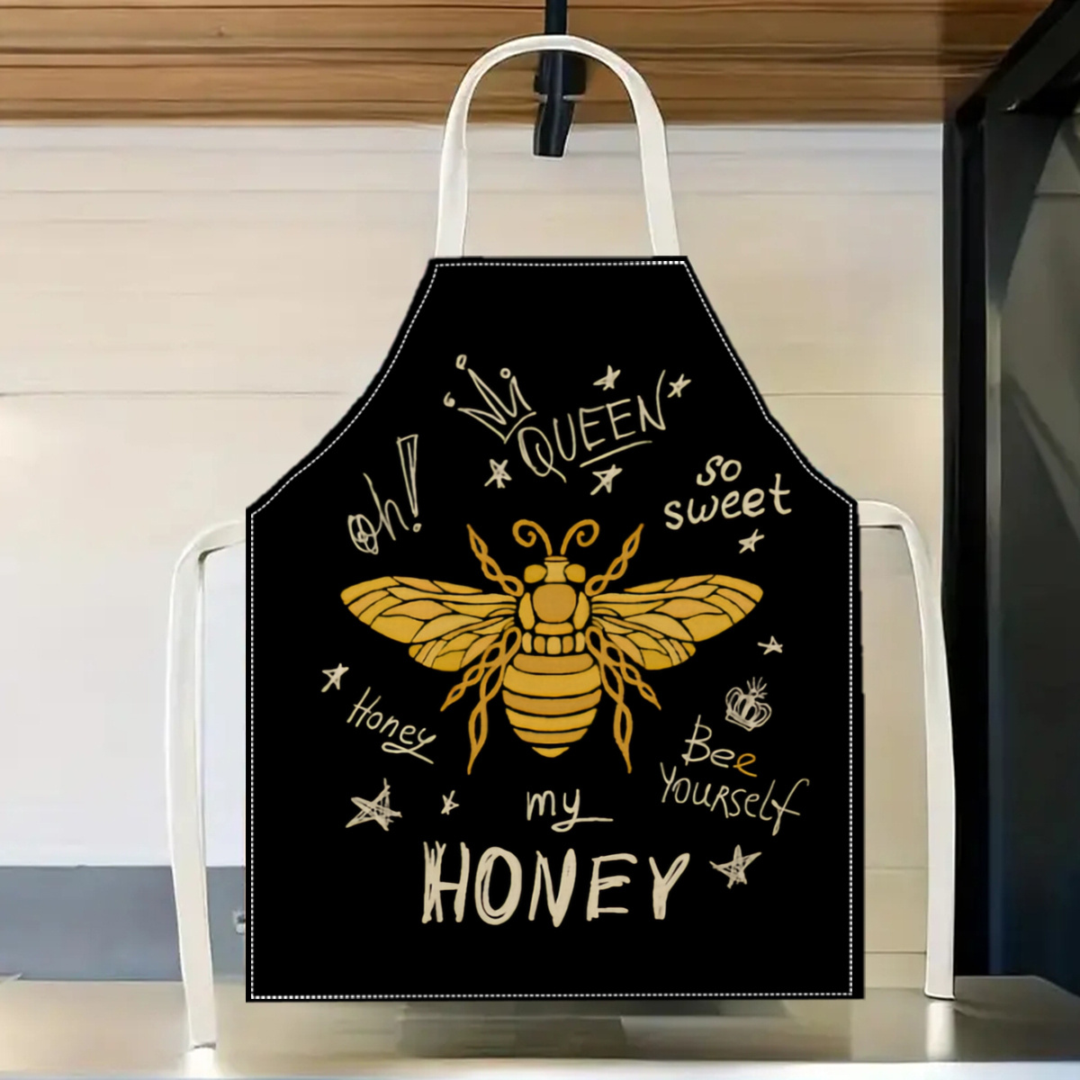 Home Cooking Queen - Queen Bee Honig Schürze aus Leinen-Baumwolle