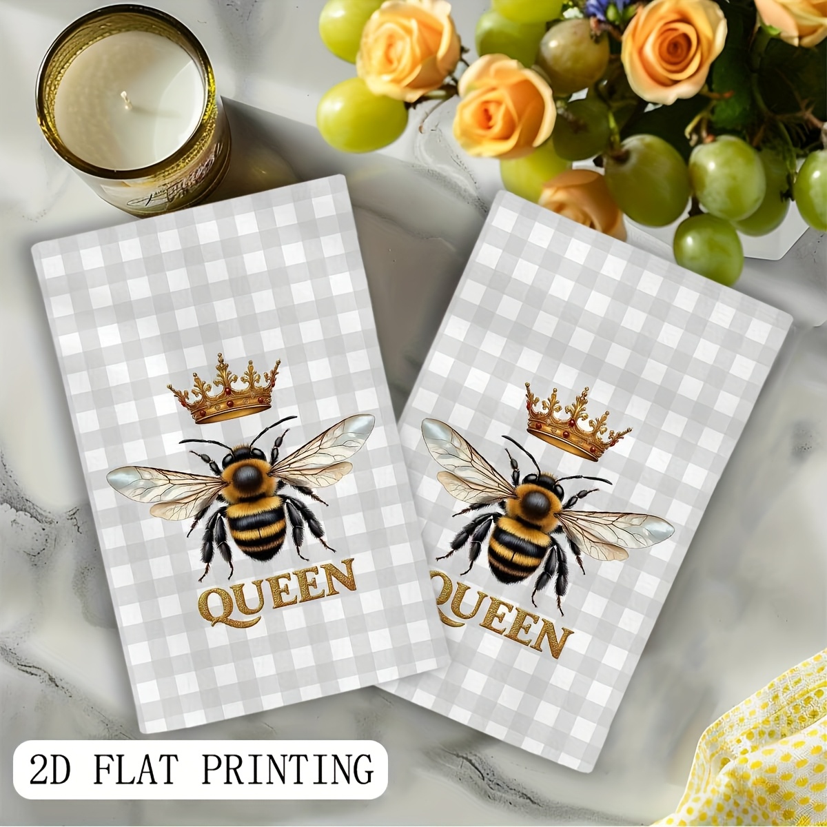 2 Stück, karierte Queen Bee Kü – Home Cooking Queen Bewertung und Preis