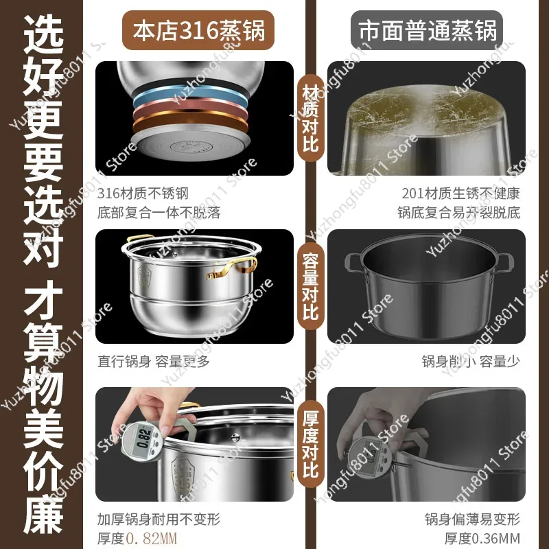 Dampftopf aus Edelstahl 316, 4 – Home Cooking Set Bewertung und Preis